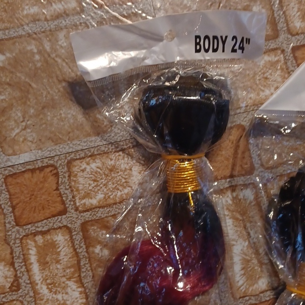 Hair extensions sew in blonde extensions 20 inch body 24 body black to … - Picture 2 of 5